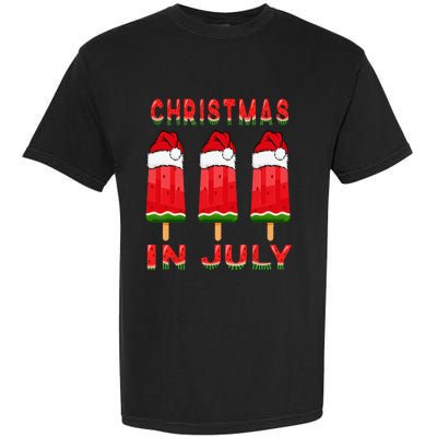 Christmas In July Watermelon Ice Pops Fun Christmas In July Garment-Dyed Heavyweight T-Shirt