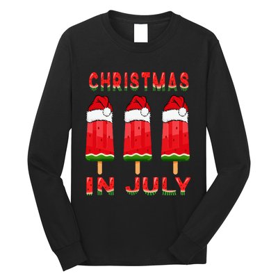 Christmas In July Watermelon Ice Pops Fun Christmas In July Long Sleeve Shirt