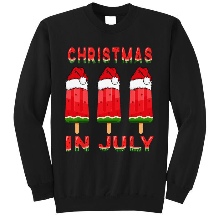 Christmas In July Watermelon Ice Pops Fun Christmas In July Sweatshirt