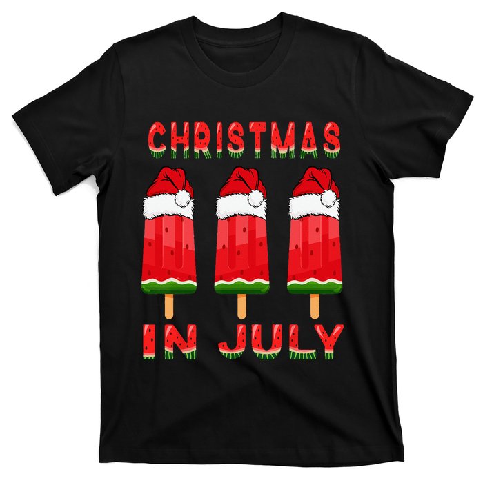 Christmas In July Watermelon Ice Pops Fun Christmas In July T-Shirt