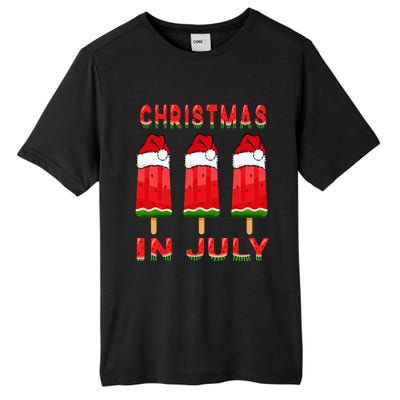 Christmas In July Watermelon Ice Pops Fun Christmas In July Tall Fusion ChromaSoft Performance T-Shirt