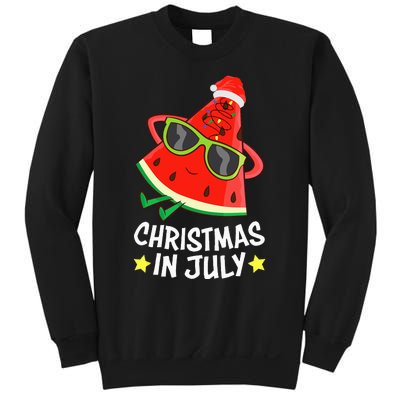 Christmas In July Watermelon Xmas Tree Summer Sweatshirt