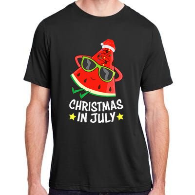 Christmas In July Watermelon Xmas Tree Summer Adult ChromaSoft Performance T-Shirt