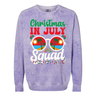 Christmas In July Squad Family Beach Vacation Summer Colorblast Crewneck Sweatshirt