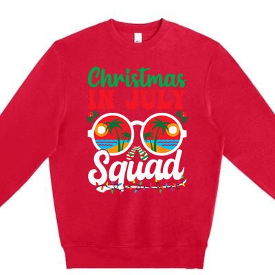 Christmas In July Squad Family Beach Vacation Summer Premium Crewneck Sweatshirt