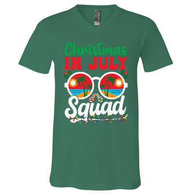 Christmas In July Squad Family Beach Vacation Summer V-Neck T-Shirt