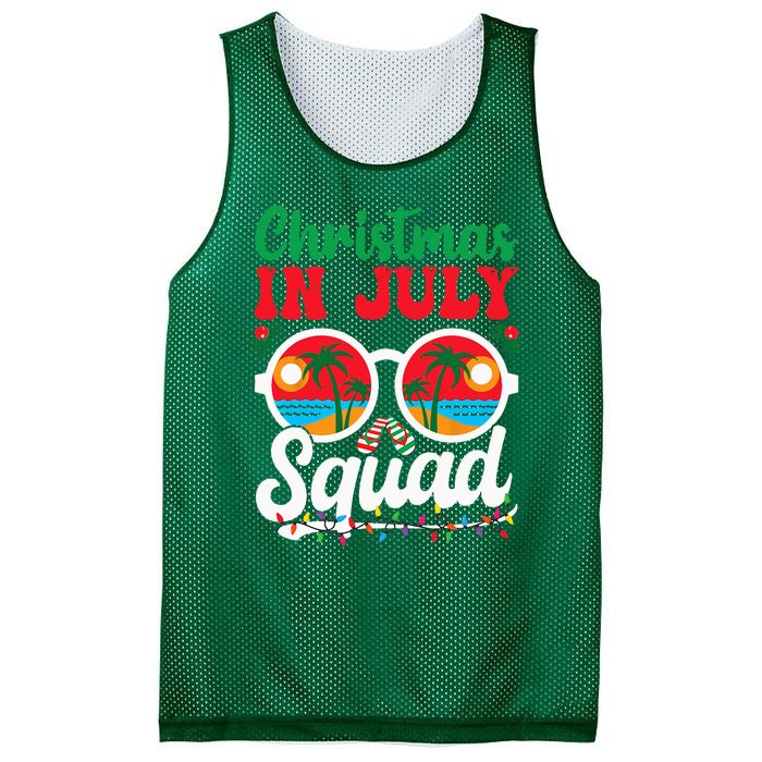 Christmas In July Squad Family Beach Vacation Summer Mesh Reversible Basketball Jersey Tank