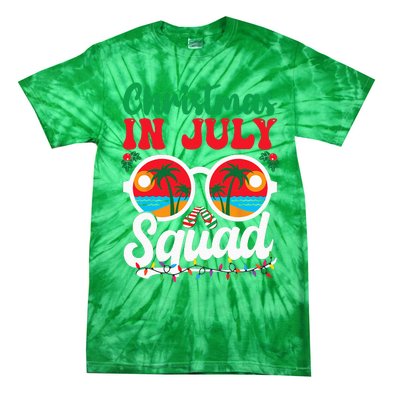 Christmas In July Squad Family Beach Vacation Summer Tie-Dye T-Shirt