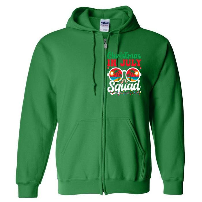 Christmas In July Squad Family Beach Vacation Summer Full Zip Hoodie