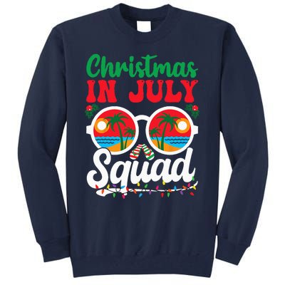 Christmas In July Squad Family Beach Vacation Summer Tall Sweatshirt