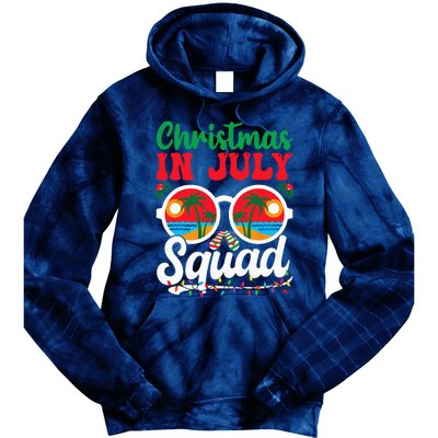 Christmas In July Squad Family Beach Vacation Summer Tie Dye Hoodie