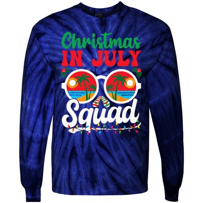 Christmas In July Squad Family Beach Vacation Summer Tie-Dye Long Sleeve Shirt