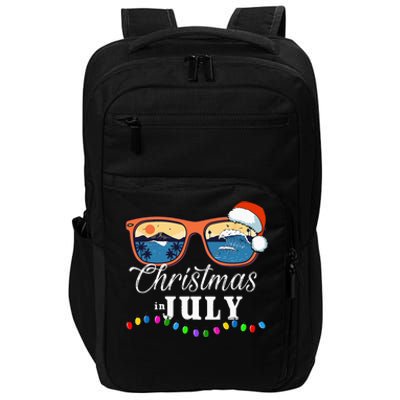 Christmas In July Funny Santa Summer Beach Vacation Impact Tech Backpack