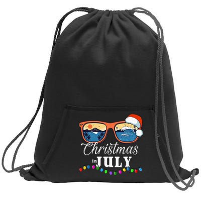 Christmas In July Funny Santa Summer Beach Vacation Sweatshirt Cinch Pack Bag