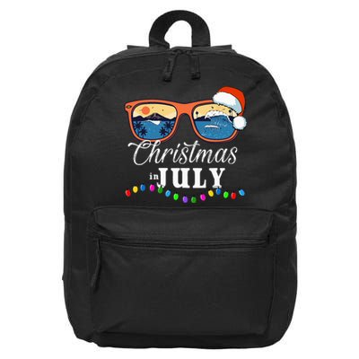 Christmas In July Funny Santa Summer Beach Vacation 16 in Basic Backpack