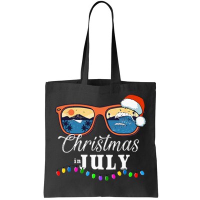 Christmas In July Funny Santa Summer Beach Vacation Tote Bag