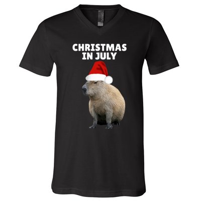 Christmas In July Capybara Ok I Pull Up V-Neck T-Shirt