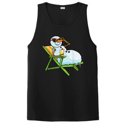 Christmas In July Funny Snowman Beach Summer Hawaiian Xmas PosiCharge Competitor Tank