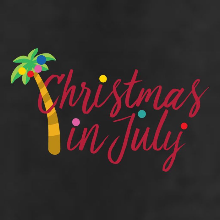 Christmas In July Palm Tree 7 Panel Mesh Trucker Snapback Hat