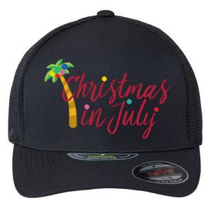 Christmas In July Palm Tree Flexfit Unipanel Trucker Cap