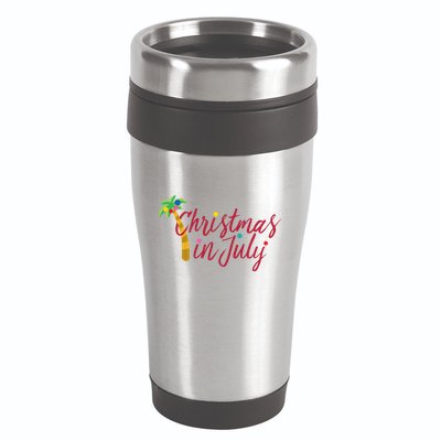 Christmas In July Palm Tree 16oz Travel Tumbler