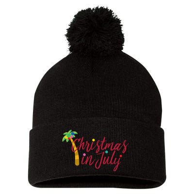 Christmas In July Palm Tree Pom Pom 12in Knit Beanie