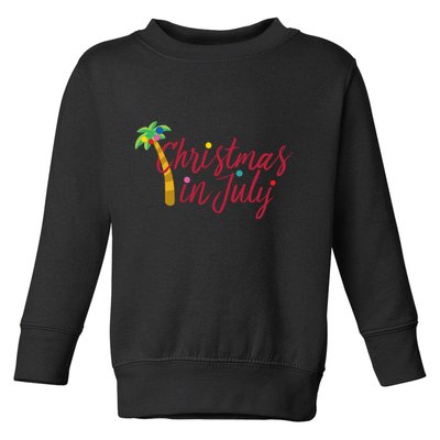 Christmas In July Palm Tree Toddler Sweatshirt