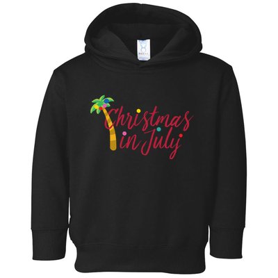 Christmas In July Palm Tree Toddler Hoodie