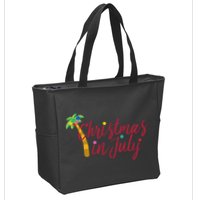 Christmas In July Palm Tree Zip Tote Bag