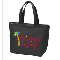 Christmas In July Palm Tree Zip Tote Bag