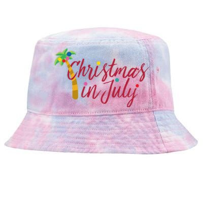 Christmas In July Palm Tree Tie-Dyed Bucket Hat