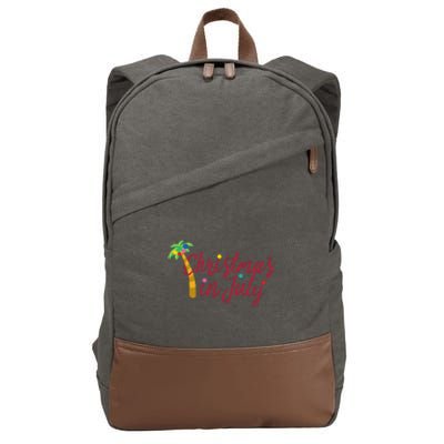 Christmas In July Palm Tree Cotton Canvas Backpack