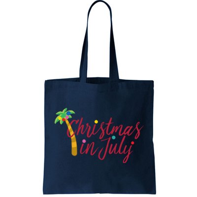 Christmas In July Palm Tree Tote Bag