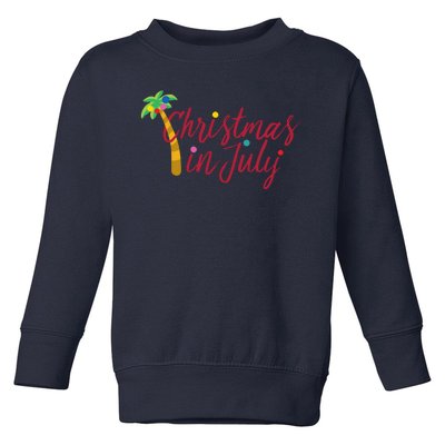 Christmas In July Palm Tree Toddler Sweatshirt