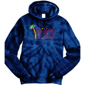 Christmas In July Palm Tree Tie Dye Hoodie