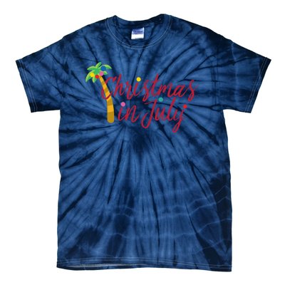 Christmas In July Palm Tree Tie-Dye T-Shirt