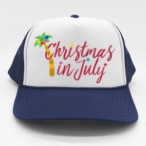 Christmas In July Palm Tree Trucker Hat