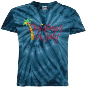 Christmas In July Palm Tree Kids Tie-Dye T-Shirt