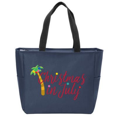 Christmas In July Palm Tree Zip Tote Bag