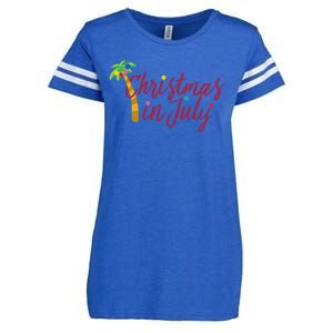 Christmas In July Palm Tree Enza Ladies Jersey Football T-Shirt