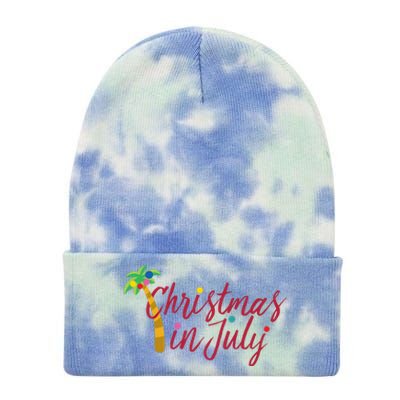 Christmas In July Palm Tree Tie Dye 12in Knit Beanie