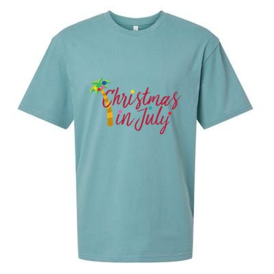 Christmas In July Palm Tree Sueded Cloud Jersey T-Shirt