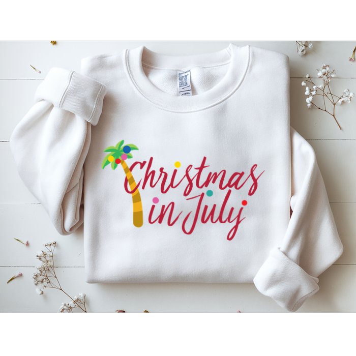 Christmas In July Palm Tree Sweatshirt