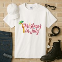 Christmas In July Palm Tree Tall T-Shirt