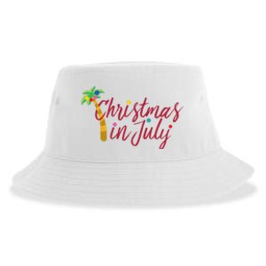 Christmas In July Palm Tree Sustainable Bucket Hat