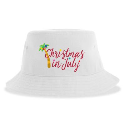 Christmas In July Palm Tree Sustainable Bucket Hat