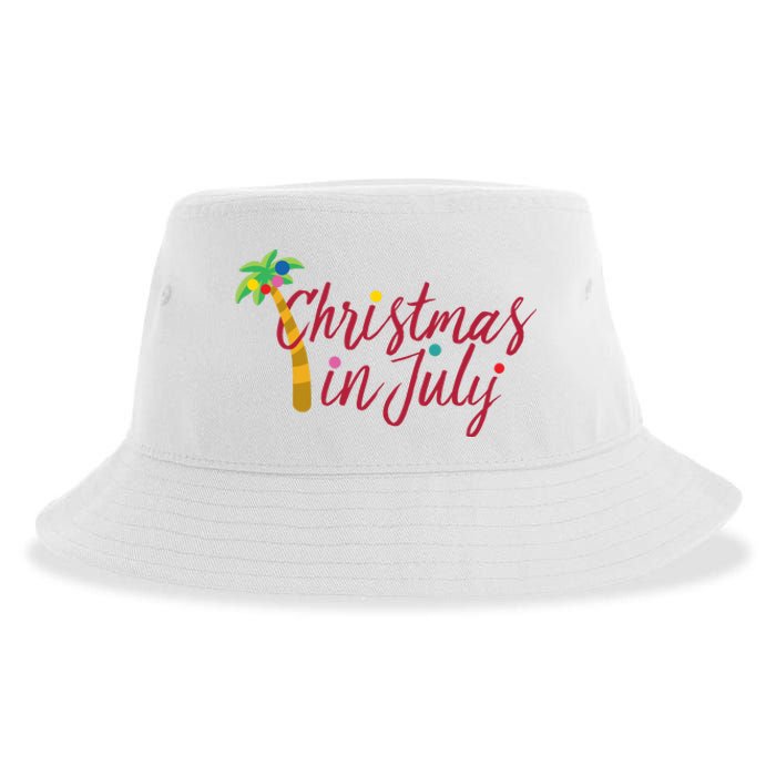 Christmas In July Palm Tree Sustainable Bucket Hat