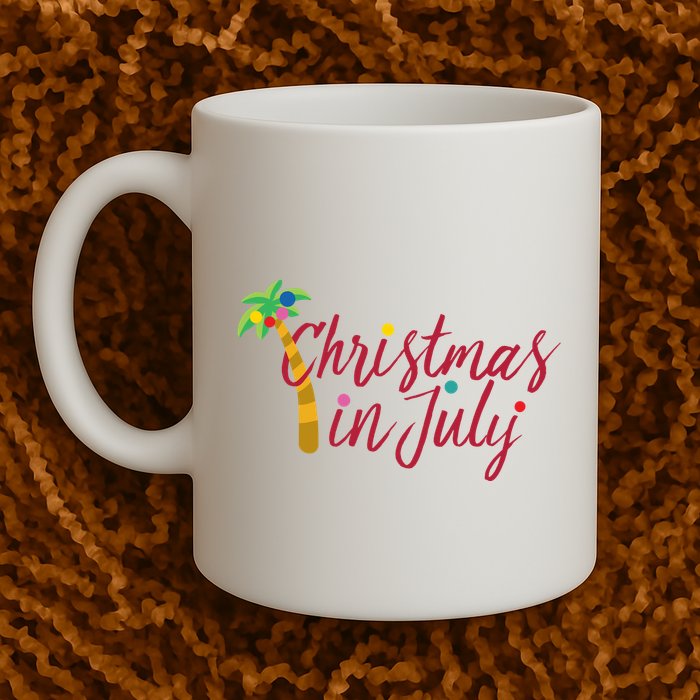 Christmas In July Palm Tree Mug