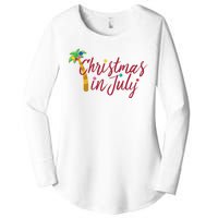 Christmas In July Palm Tree Women's Perfect Tri Tunic Long Sleeve Shirt