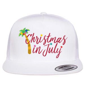 Christmas In July Palm Tree Flat Bill Trucker Hat